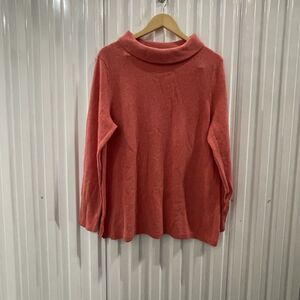 Talbots 100% Pure Cashmere Women XL Sweater Pink Cowl Neck Pullover